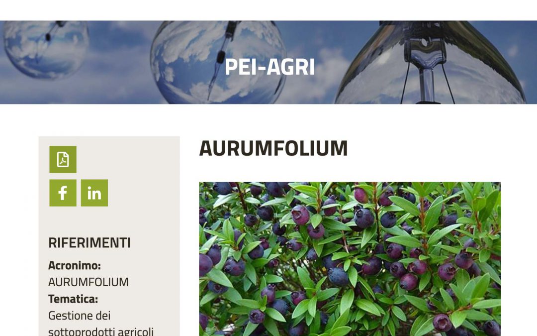 Il progetto AURUMFOLIUM sul sito INNOVARURALE