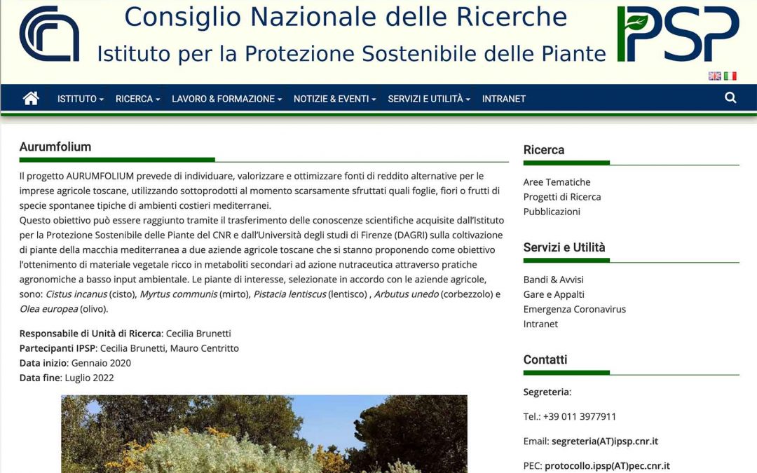 IPSP – CNR parlano del progetto Aurumfolium